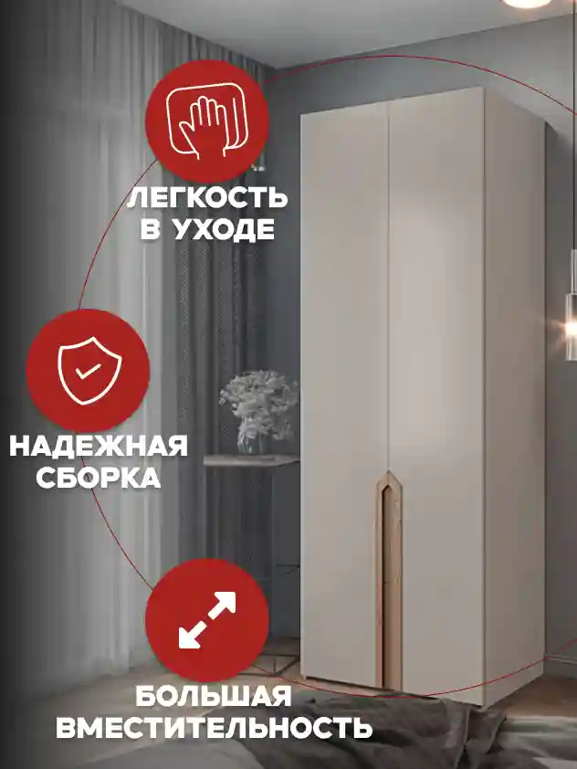 Шкаф 2-дверный Распашной шкаф Desiato ШК2-Ц-Н2-Ф-КАШ-Р4-70х270х50, 5981 BS Кашемир